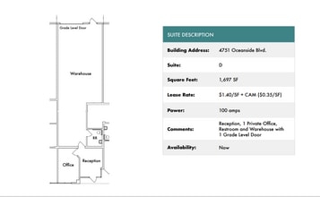 1818 Peacock Blvd, Oceanside, CA à louer Plan d’étage- Image 1 de 1