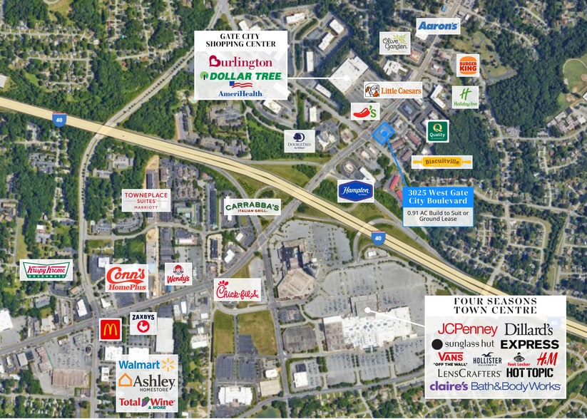 3025 W Gate City Blvd, Greensboro, NC à louer - Aérien - Image 3 de 4