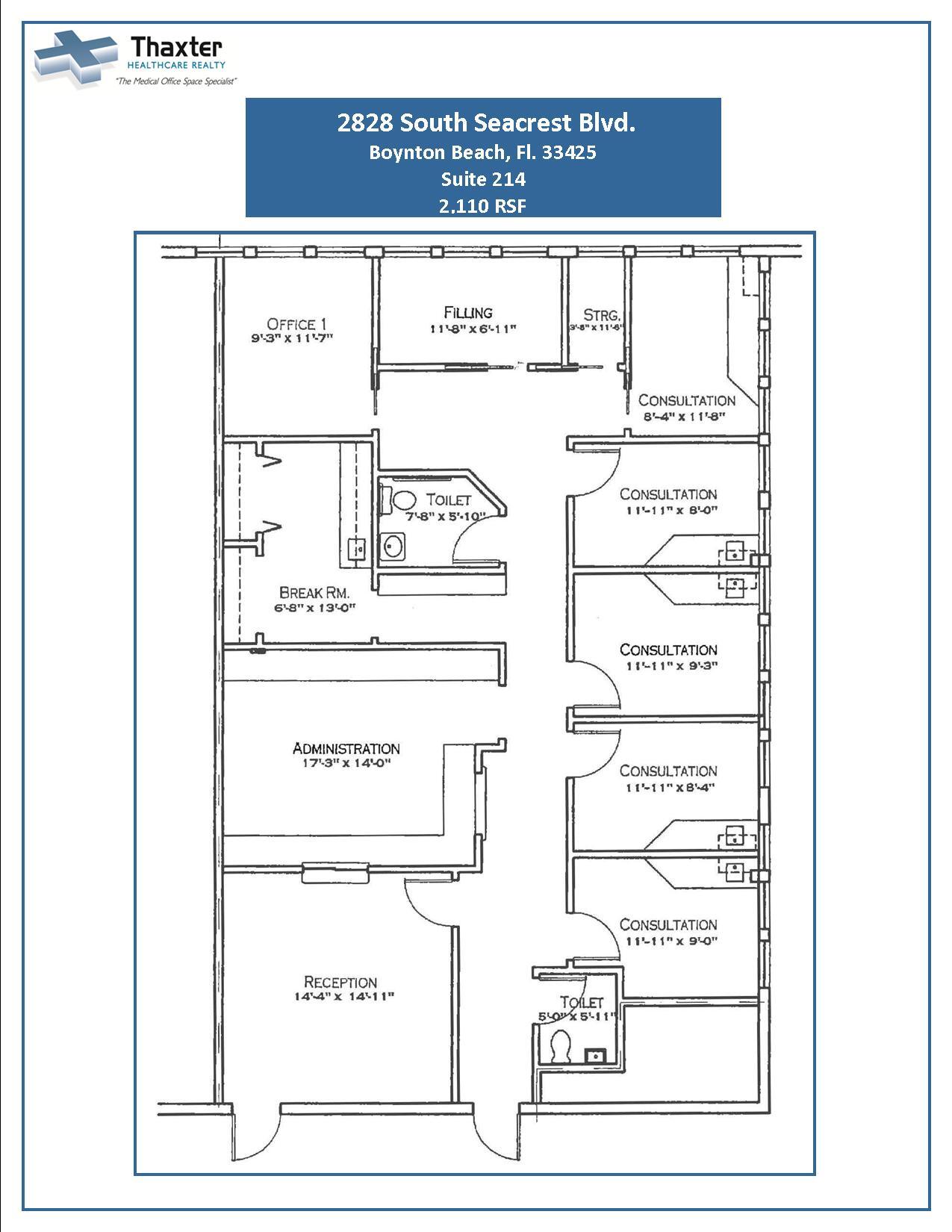 2828 S Seacrest Blvd, Boynton Beach, FL à louer Plan d’étage- Image 1 de 1