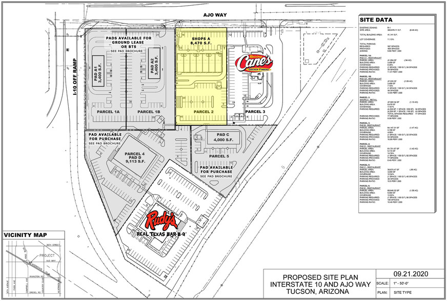 2100-2180 E Ajo Way, Tucson, AZ à louer - Plan de site - Image 2 de 6