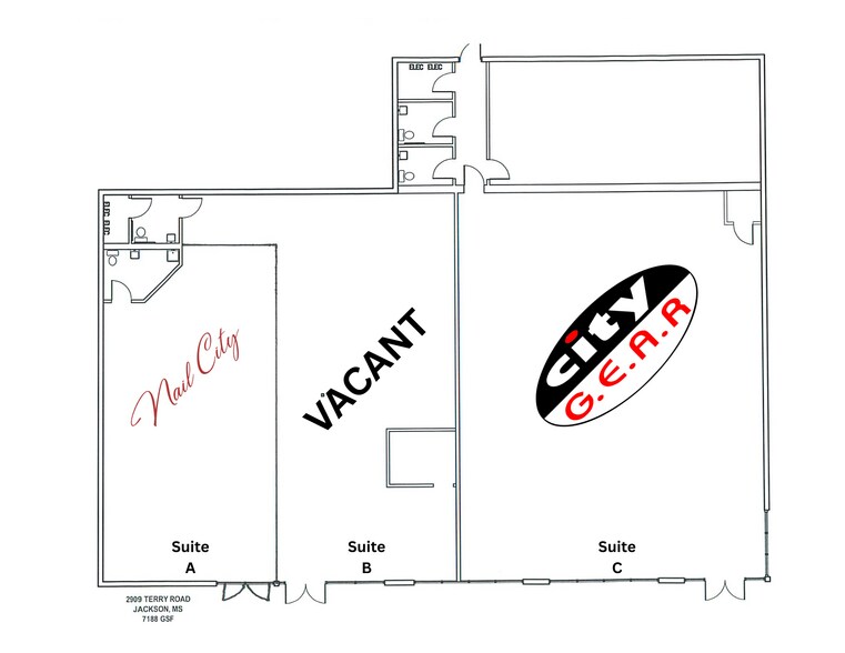 2909 Terry Rd, Jackson, MS à vendre - Plan d’étage - Image 2 de 6