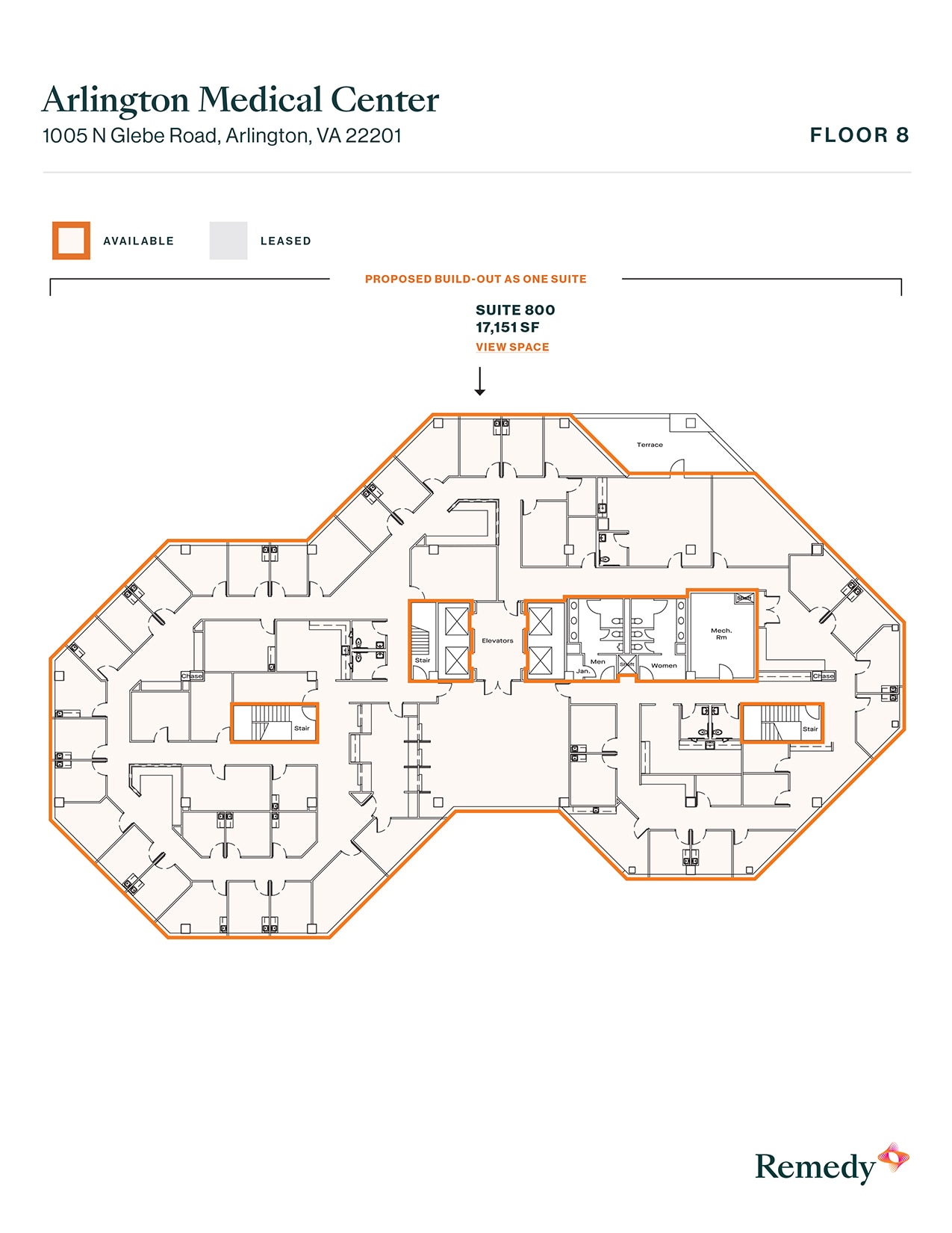 1005 N Glebe Rd, Arlington, VA for lease Floor Plan- Image 1 of 2