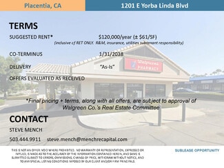 More details for 1201 E Yorba Linda Blvd, Placentia, CA - Retail for Lease