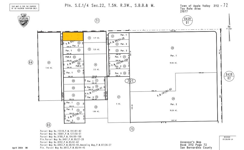 Esaws Ave, Apple Valley, CA for sale - Plat Map - Image 2 of 2