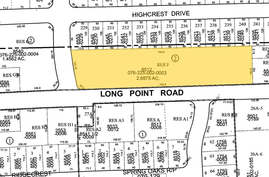 8510-8528 Long Point Rd, Houston, TX à louer - Plan cadastral - Image 2 de 2