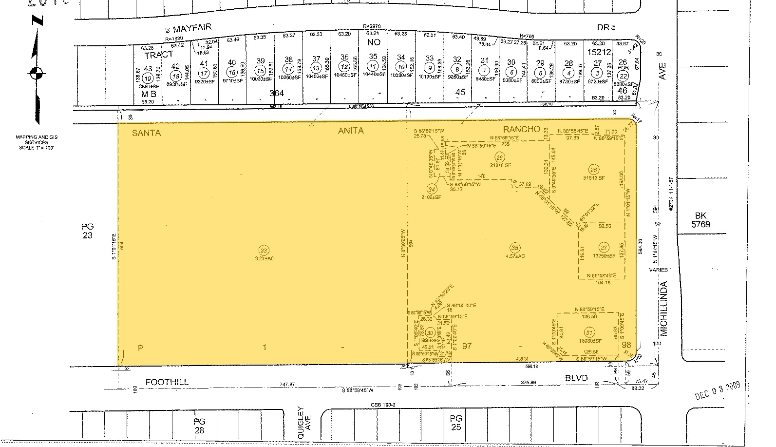 3883 E Foothill Blvd, Pasadena, CA for sale Plat Map- Image 1 of 1