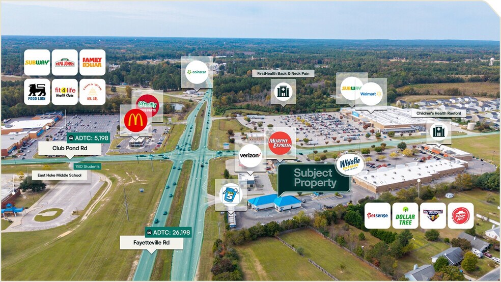 4735 Fayetteville Rd, Raeford, NC à vendre - Aérien - Image 3 de 3