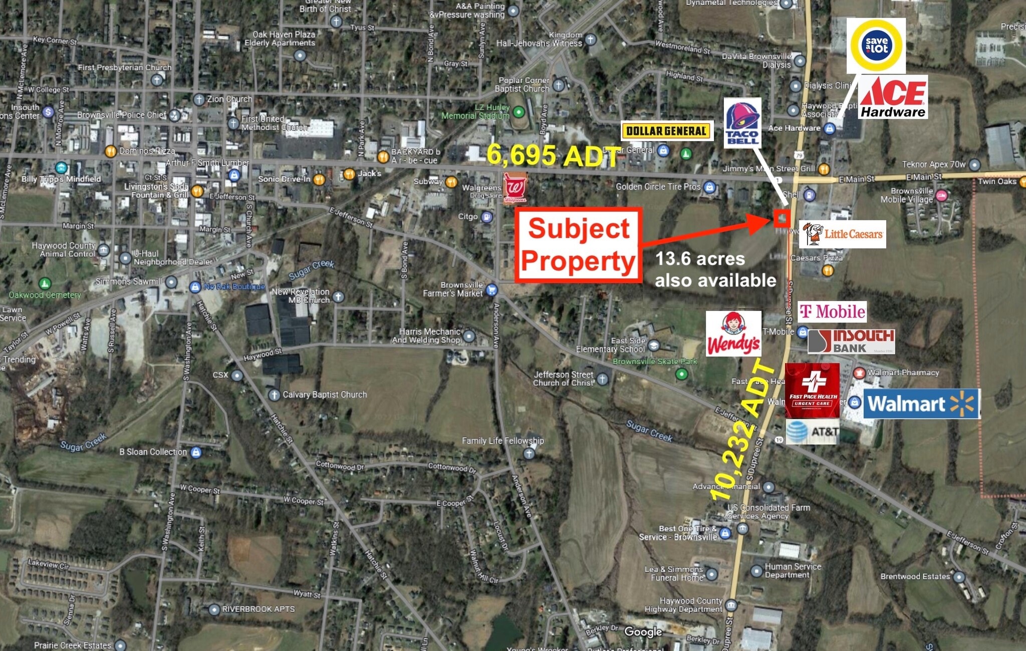 105 S Dupree Ave, Brownsville, TN for sale Aerial- Image 1 of 2