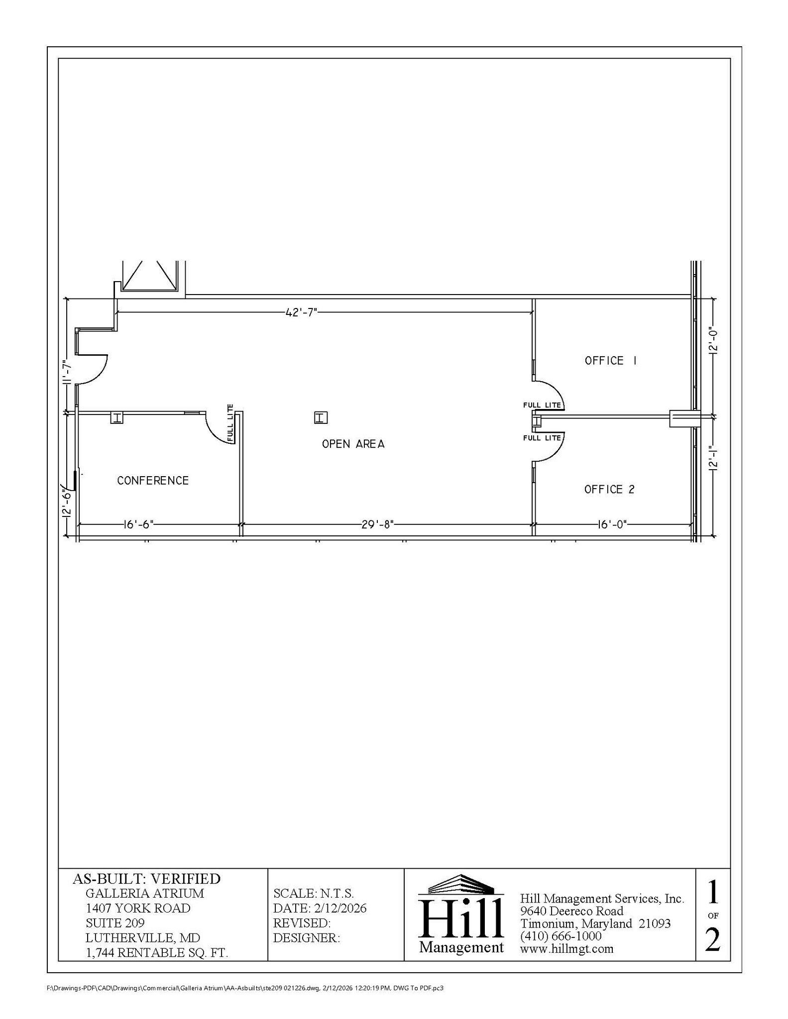 1407 York Rd, Lutherville, MD à louer Plan d’étage- Image 1 de 1