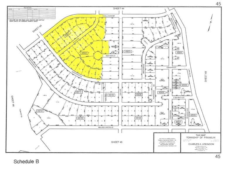 Oak Ave, Malaga, NJ for sale - Plat Map - Image 2 of 2