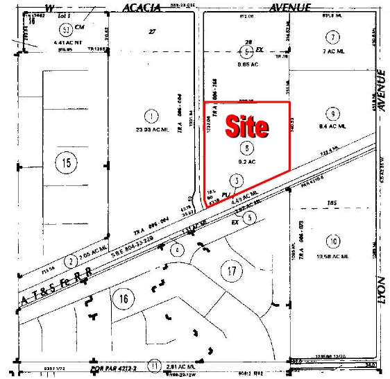 9.20 Acres Acacia & Gilmore St, Hemet, CA for sale - Plat Map - Image 3 of 4