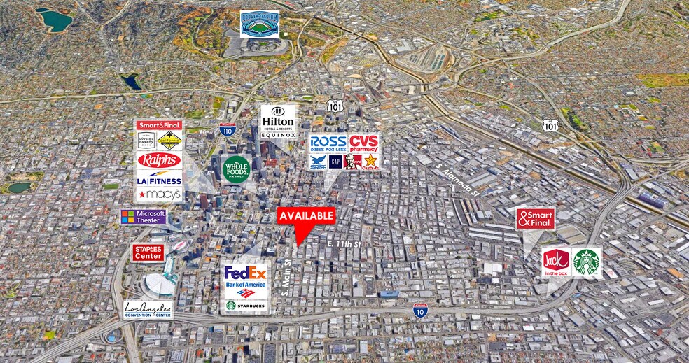 120-128 E 11th St, Los Angeles, CA à louer - Aérien - Image 3 de 4