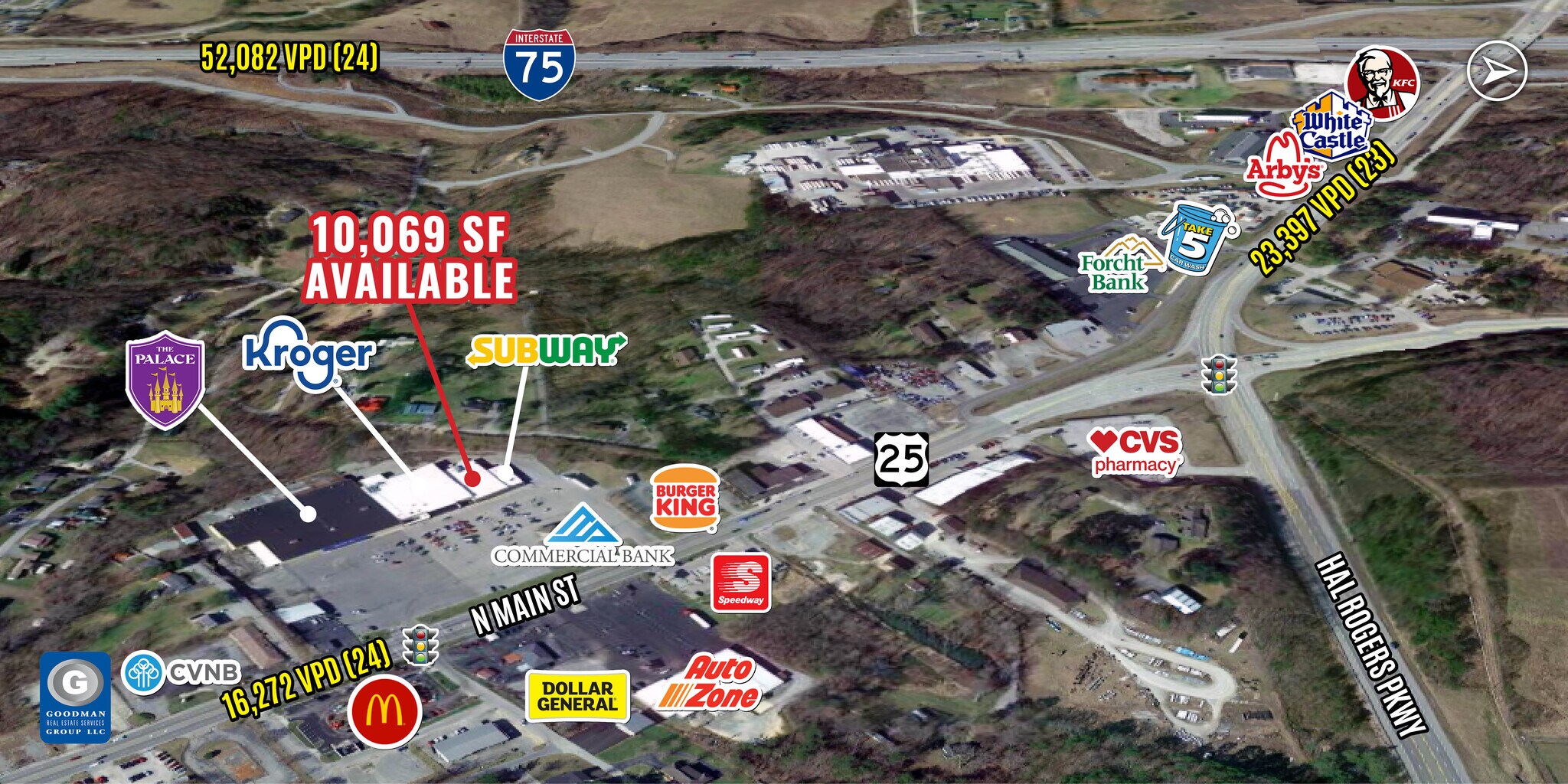 1803-1875 N Main St, London, KY for lease Aerial- Image 1 of 5