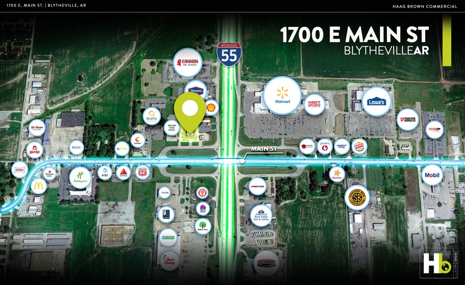 1700 E. Main St., Blytheville, AR à vendre - Aérien - Image 2 de 14