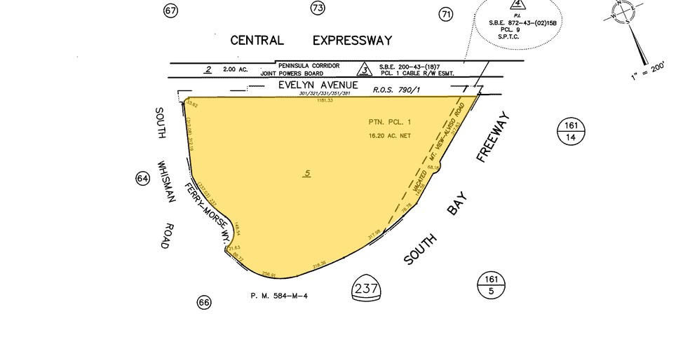 351 E Evelyn Ave, Mountain View, CA for sale - Plat Map - Image 1 of 1