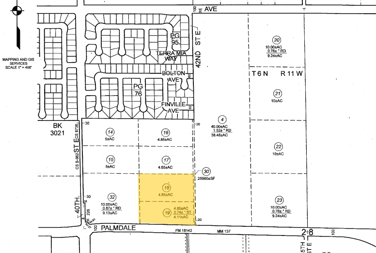 E Palmdale Blvd, Palmdale, CA for sale - Plat Map - Image 1 of 1