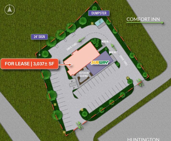 2207 N Jefferson St, Huntington, IN à louer - Plan de site - Image 2 de 7