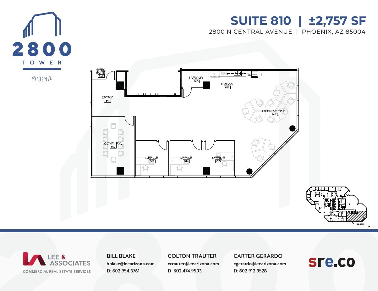 2800 N Central Ave, Phoenix, AZ for lease Floor Plan- Image 1 of 2