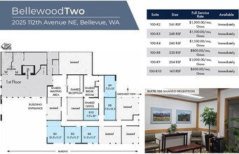 2025 112th Ave NE, Bellevue, WA à louer Plan d’étage- Image 1 de 1