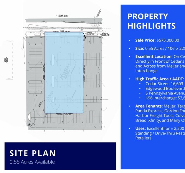 6250 S Cedar St, Lansing, MI à vendre - Plan de site - Image 3 de 3