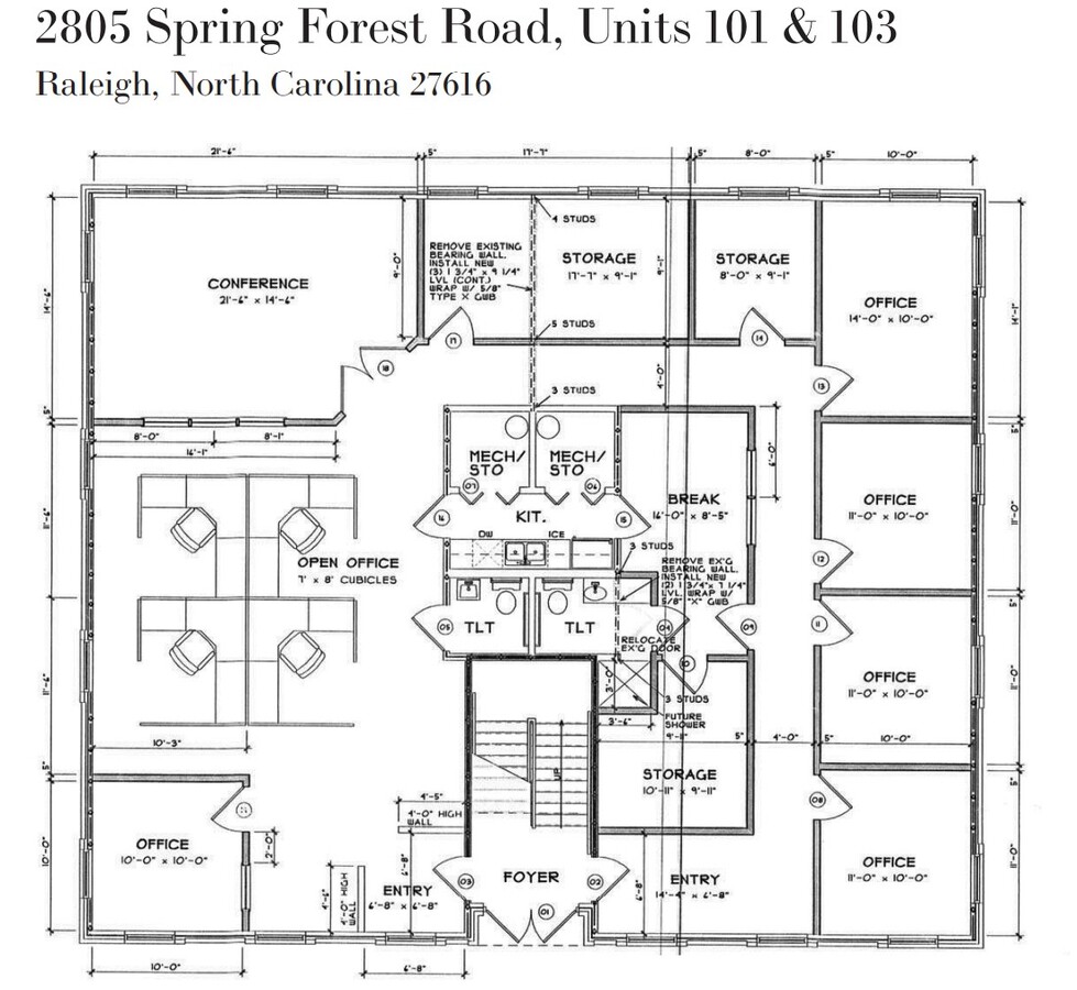 2805 Spring Forest Rd, Raleigh, NC 27616 - Unité 101-103 -  - Plan d  tage - Image 1 of 1