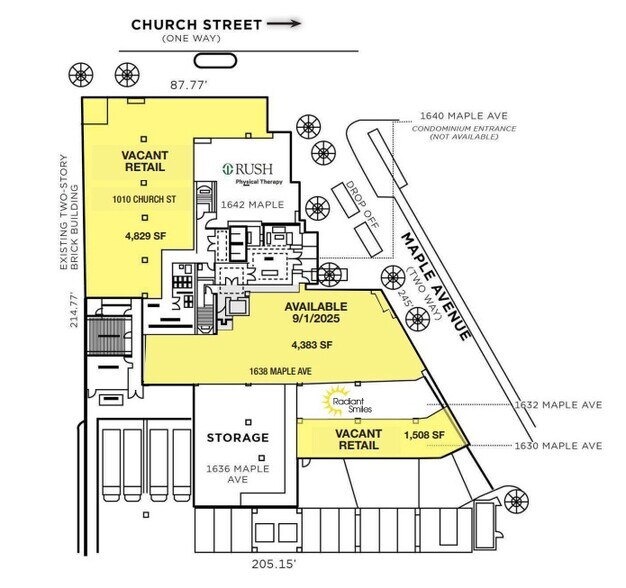 1630-1642 Maple Ave, Evanston, IL à louer - Plan d’étage - Image 2 de 2