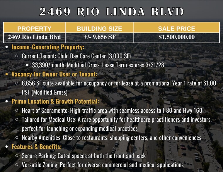 2469 Rio Linda Blvd, Sacramento, CA à vendre - Photo du bâtiment - Image 2 de 7