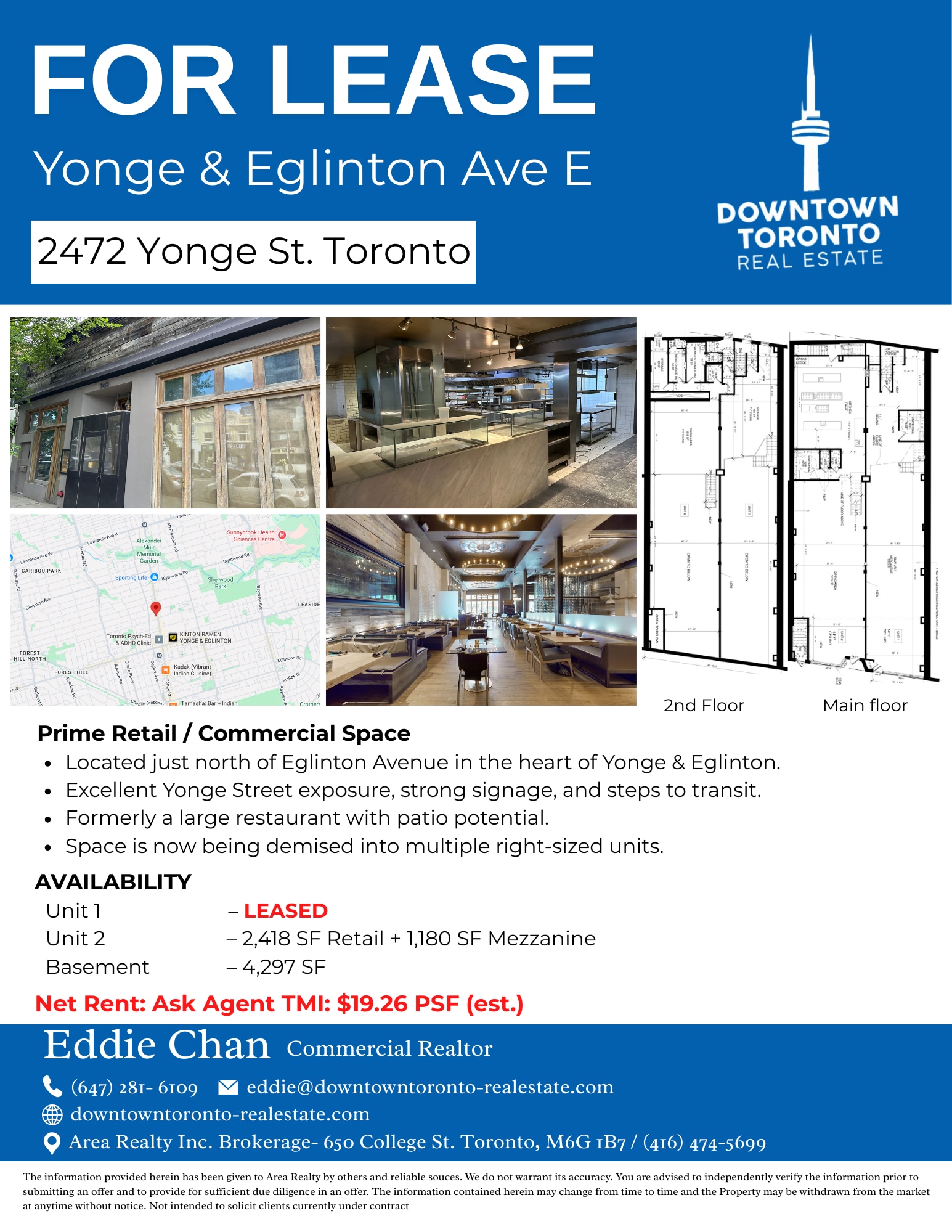 2472 Yonge St, Toronto, ON for lease Interior Photo- Image 1 of 1