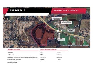 More details for 23404 Hwy 72 W, Athens, AL - Land for Sale