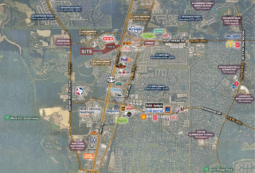 SWQ Northpark & Hwy 59 dr, Kingwood, TX for sale - Aerial - Image 2 of 2
