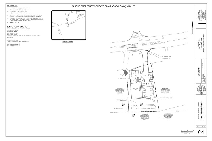 7560 Cumming Hwy, Canton, GA for lease - Site Plan - Image 2 of 2