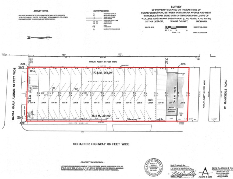 17150-17218 Schaefer Hwy, Detroit, MI à vendre - Plan de site - Image 2 de 4