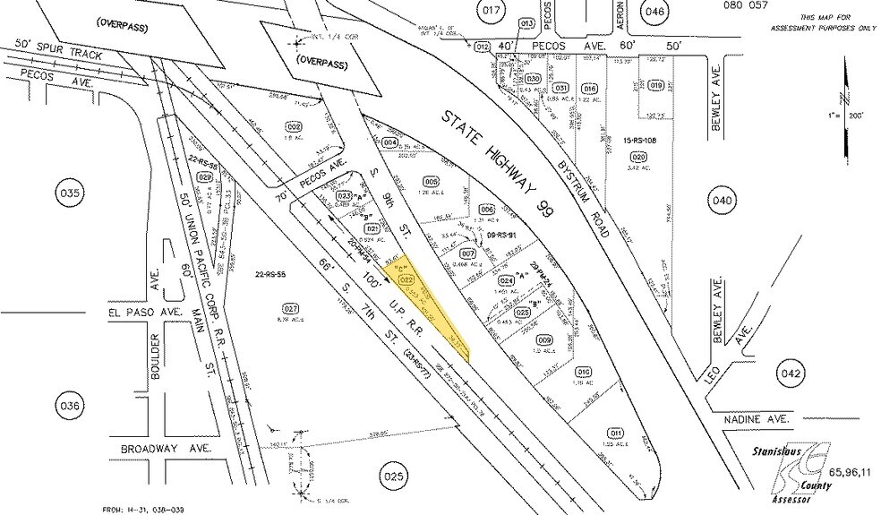 1095 S 9th St, Modesto, CA à vendre - Plan cadastral - Image 2 de 10