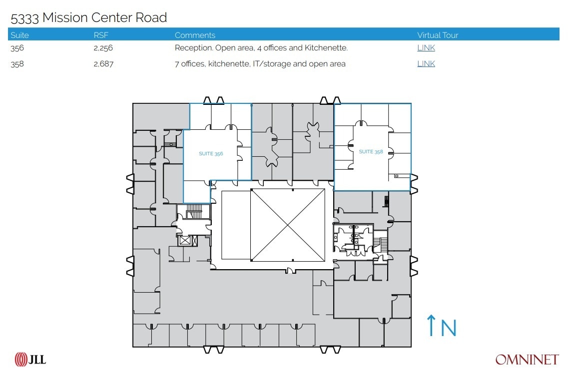 5333 Mission Center Rd, San Diego, CA à louer Plan d’étage- Image 1 de 1
