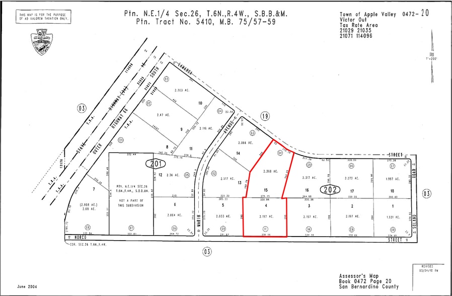 260821 Norco St, Apple Valley, CA à vendre - Plan cadastral - Image 2 de 2