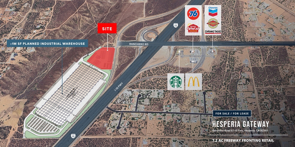 Ranchero Road & I-15 Fwy, Hesperia, CA à vendre - Aérien - Image 1 de 2