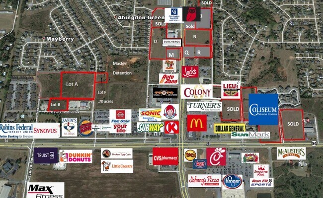 Plus de détails pour S. Houston Lake Rd & Wrasling Way, Warner Robins, GA - Terrain à vendre