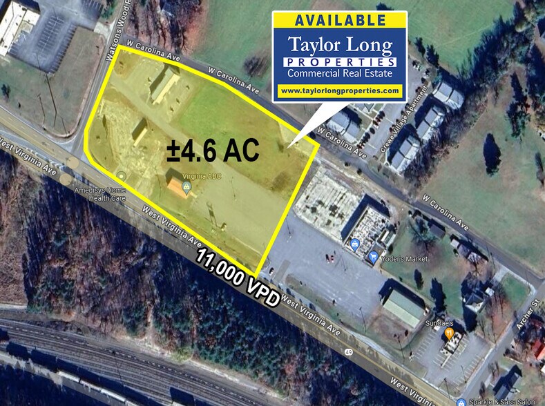 1624 W Virginia Ave, Crewe, VA à louer - Aérien - Image 1 de 4