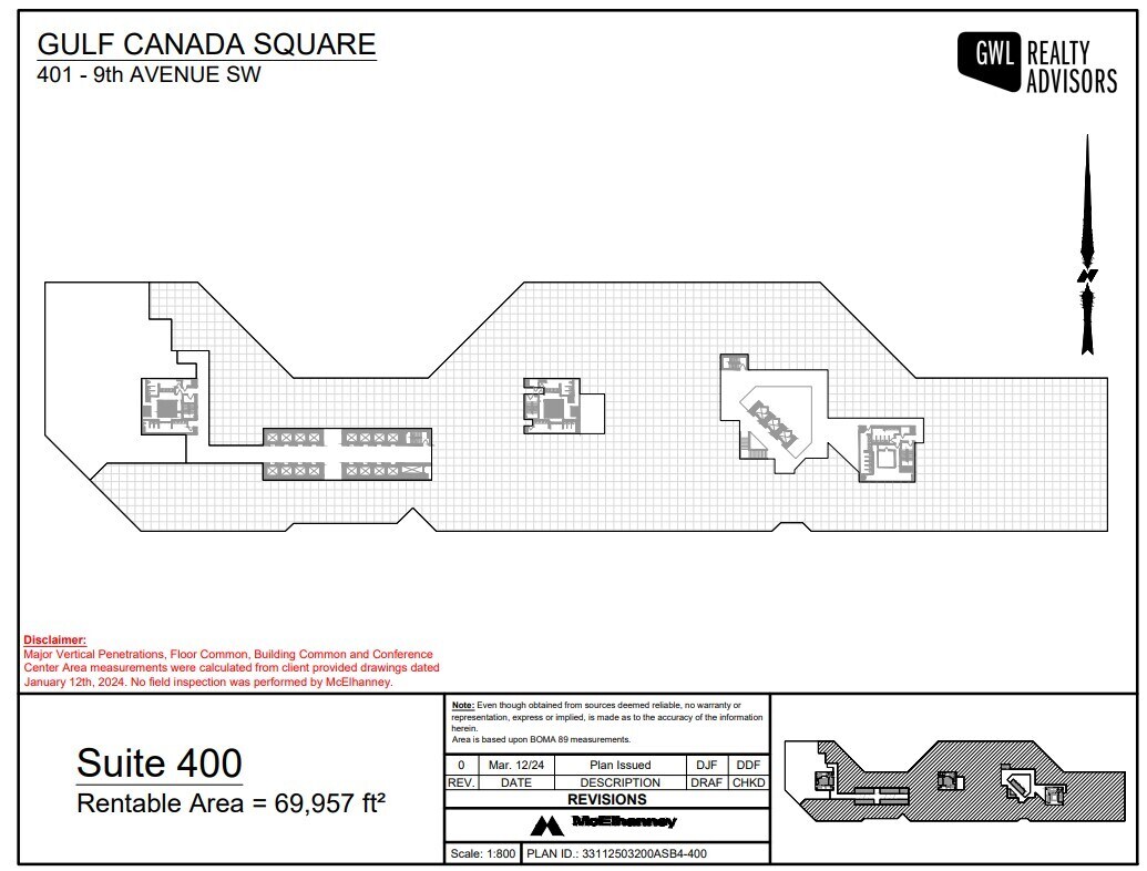401 9th Ave SW, Calgary, AB à louer Plan d’étage- Image 1 de 1