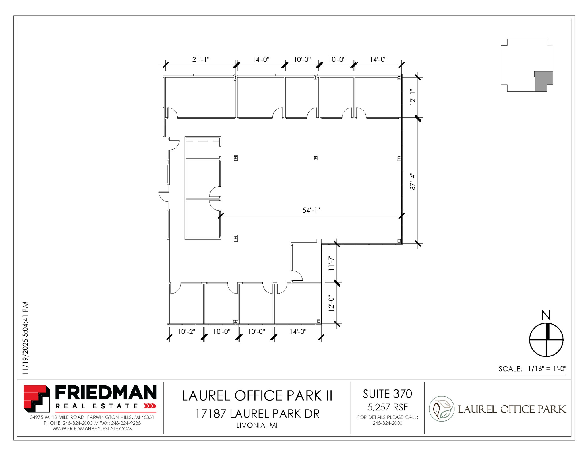 17187 N Laurel Park Dr, Livonia, MI for lease Floor Plan- Image 1 of 2