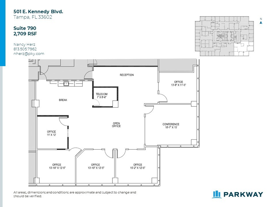 501 E Kennedy Blvd, Tampa, FL à louer Plan d  tage- Image 1 de 1