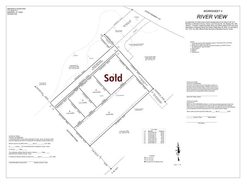 220 TX-173, Bandera, TX à vendre - Plan cadastral - Image 2 de 13