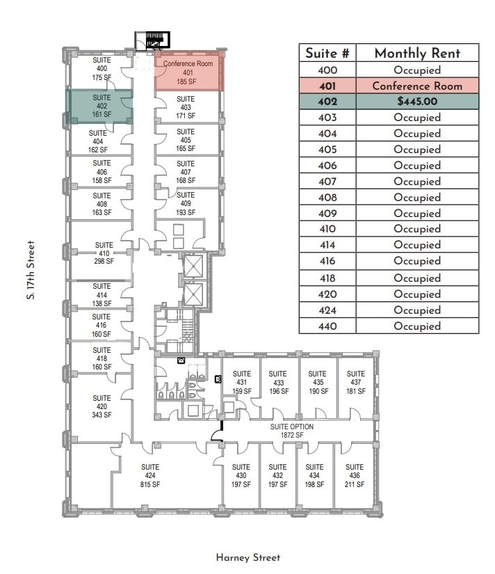 319 S 17th St, Omaha, NE for lease Floor Plan- Image 1 of 1