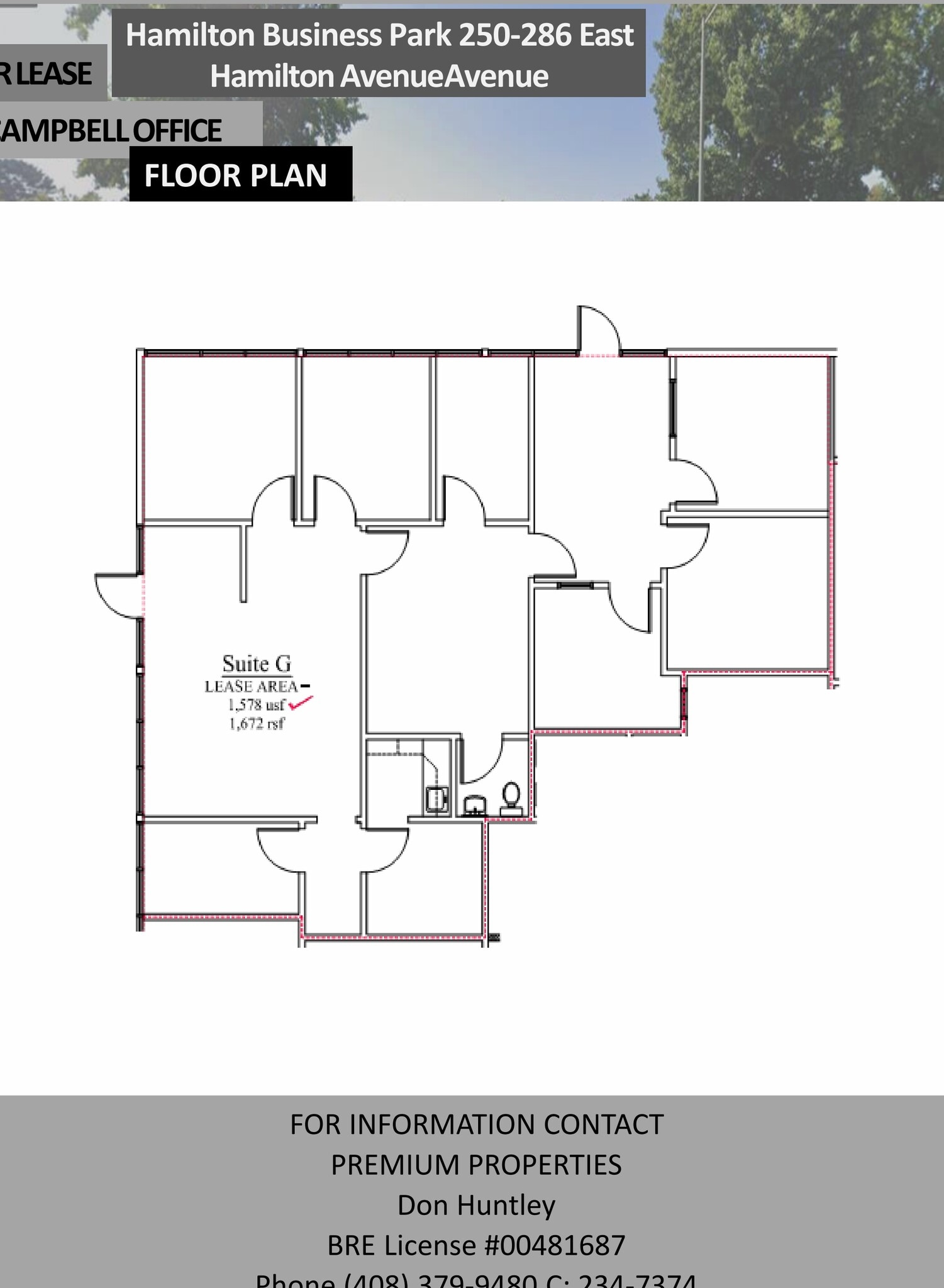 250-286 E Hamilton Ave, Campbell, CA à louer Plan d’étage- Image 1 de 1