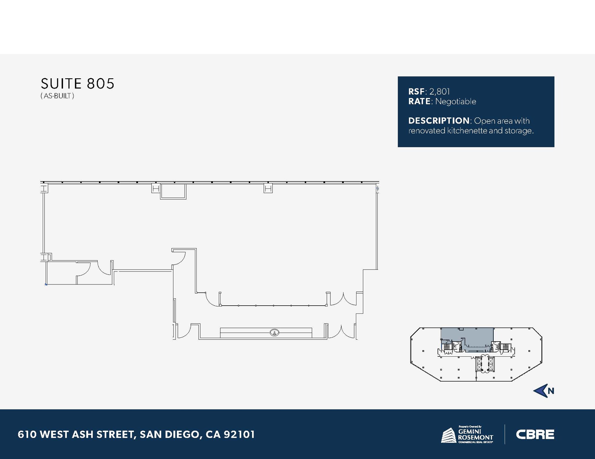 610 W Ash St, San Diego, CA for lease Floor Plan- Image 1 of 1