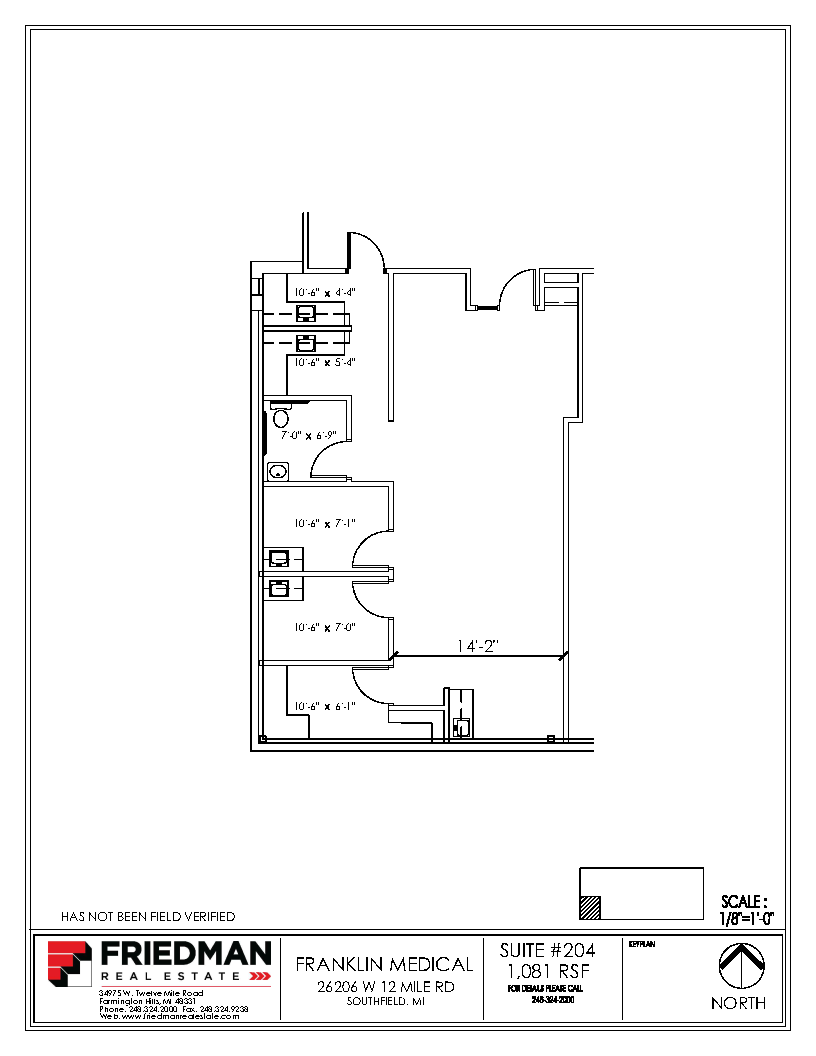 26206 W 12 Mile Rd, Southfield, MI for lease Floor Plan- Image 1 of 2