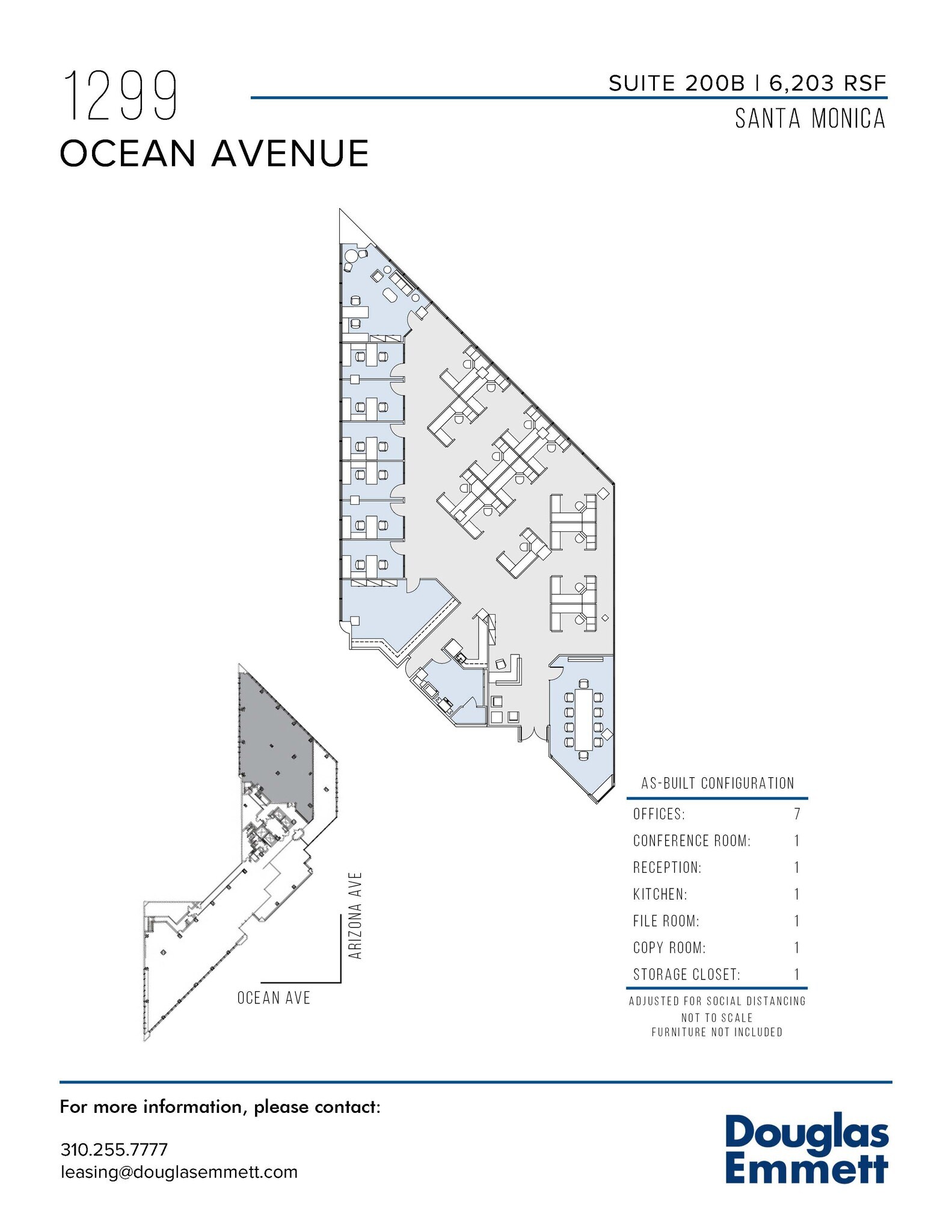 1299 Ocean Ave, Santa Monica, CA à louer Plan d’étage- Image 1 de 1