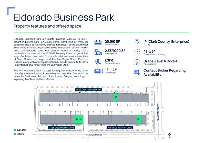 7485 Dean Martin Dr, Las Vegas, NV for lease - Site Plan - Image 2 of 5