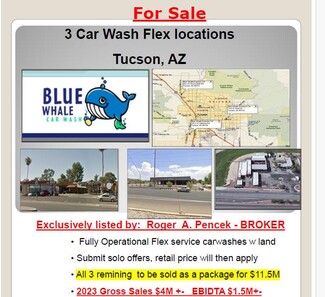 Plus de détails pour Car Wash chain of 3 locs $10.13M w land – Spécialité à vendre, Tucson, AZ