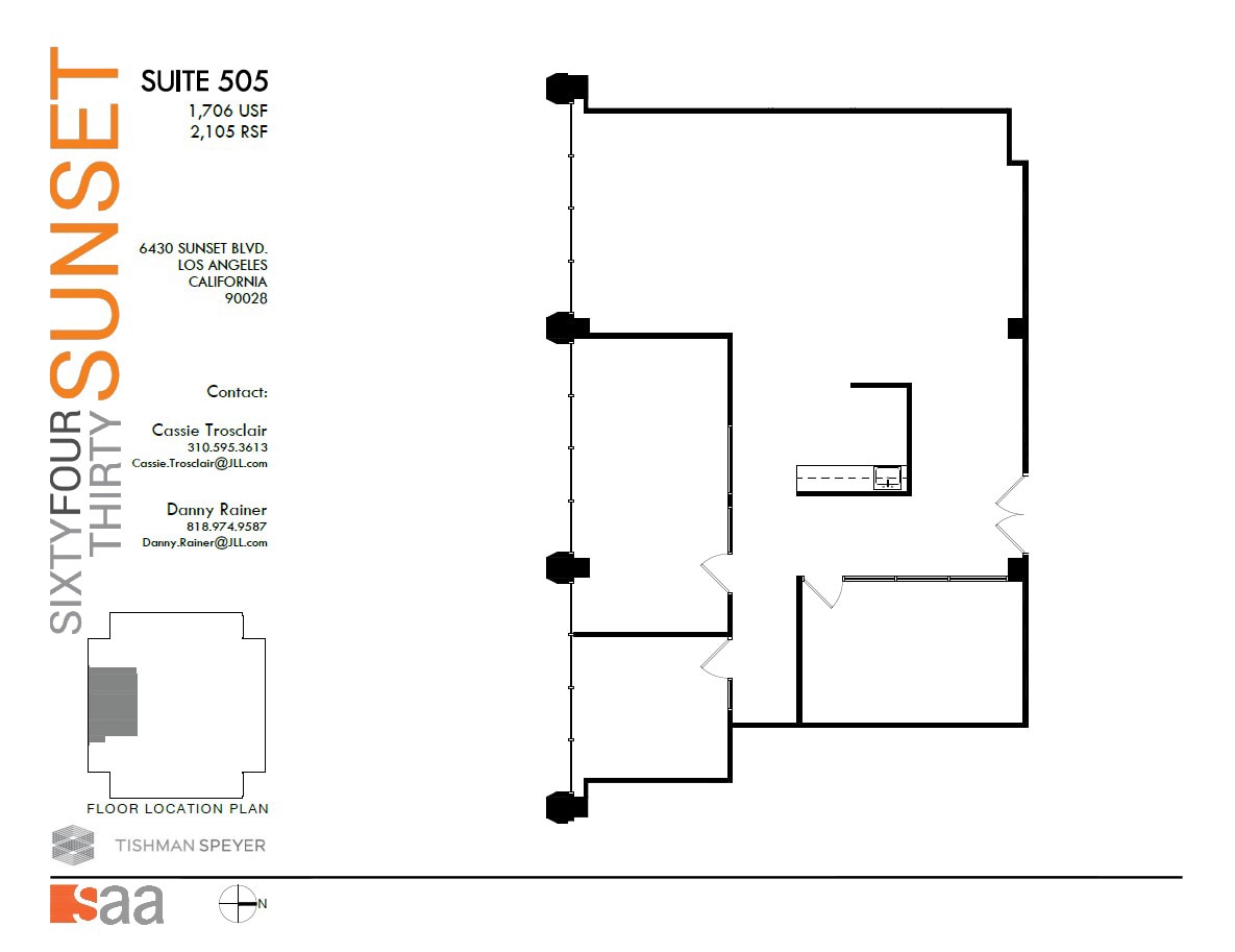 6430 W Sunset Blvd, Los Angeles, CA for lease Floor Plan- Image 1 of 1